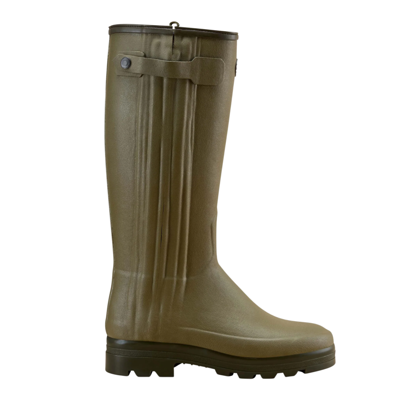 Le Chameau Chasseur Men's Neoprene Lined Zip Wellington Boot in Vert Vierzon-1